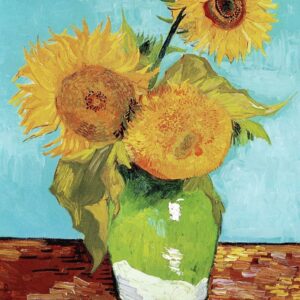 Vincent van Goghs Vase mit drei Sonnenblumen (1888) Gemälde Vincent van Gogh Blumenmalerei