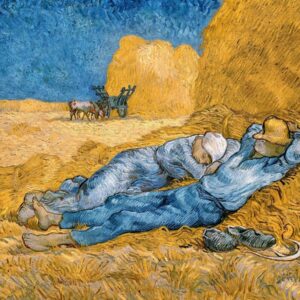 Vincent van Goghs berühmtes Gemälde „Die Siesta“ (1890) Vincent van Gogh Bauern