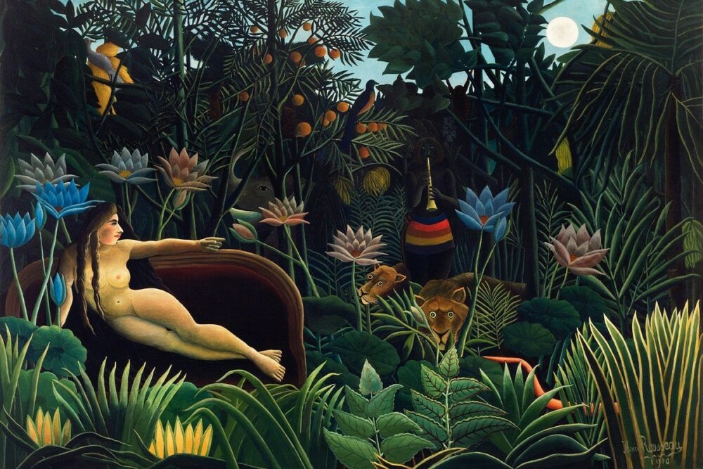 Henri Rousseaus berühmtes Gemälde Der Traum (1910) Henri Rousseau Botanische Illustration