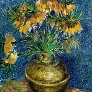 Vincent van Goghs berühmtes Stilllebengemälde Imperial Fritillaries in a Copper Vase (1887) Vincent van Gogh Blumenbilder