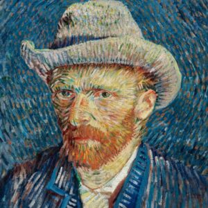 Vincent van Goghs berühmtes Gemälde Selbstbildnis mit grauem Filzhut (1887) Vincent van Gogh Porträt