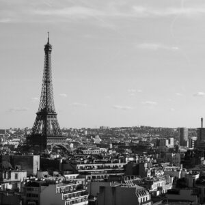 Eiffelturm-Schwarzweißbild der Stadt Paris Eiffelturm