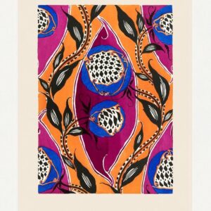 Blumen-Pochoir-Muster im orientalischen Jugendstil von EA Séguy Bild Abstrakt